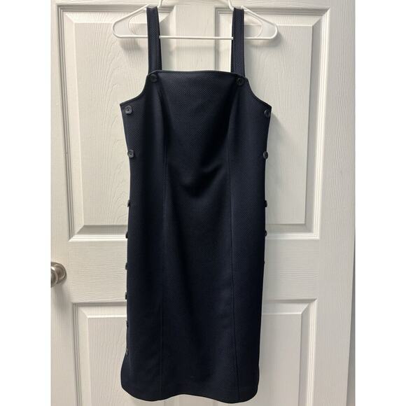 Navy Blue Worth Tank Dress With Button Detail Old Money Country Club Size 10 - Picture 1 of 5